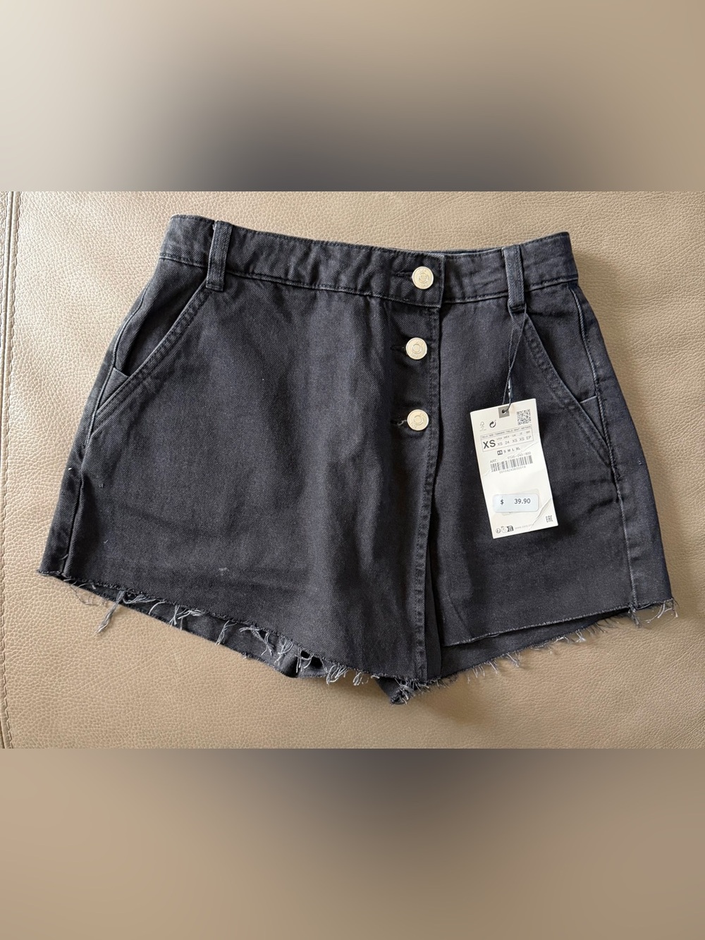 Zara Denim Asymmetrical Skort